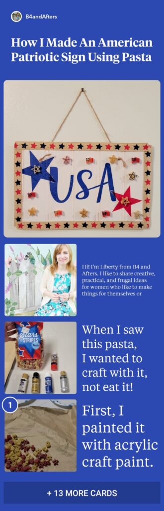 Easy DIY Patriotic Sign with red white and blue USA