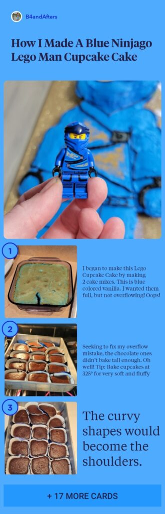 Blue Ninjago Lego cake step by step instructions