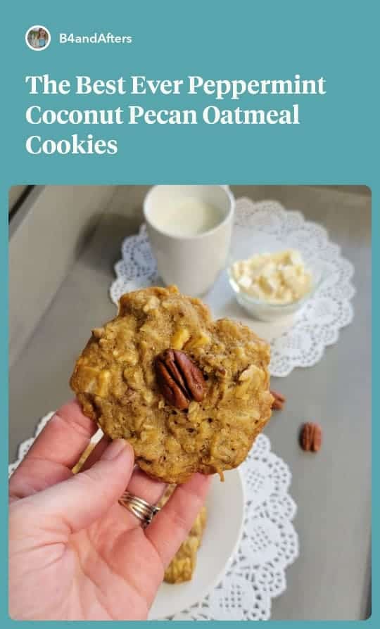 Peppermint Coconut Pecan Oatmeal cookie