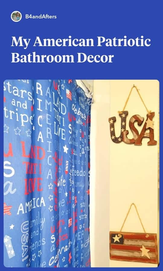 Here is my Patriotic Bathroom Decor