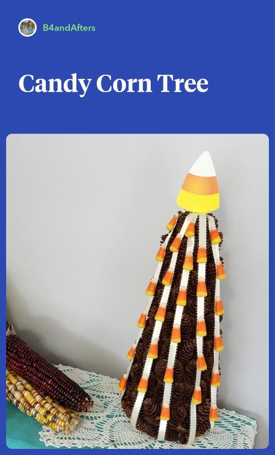 candy corn pine cone tree