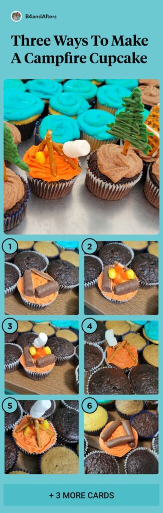 how to make a campfire cupcake 3 ways step by step collage