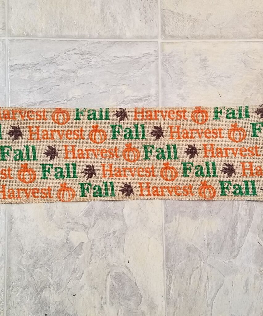 fall words on burlap ribbon