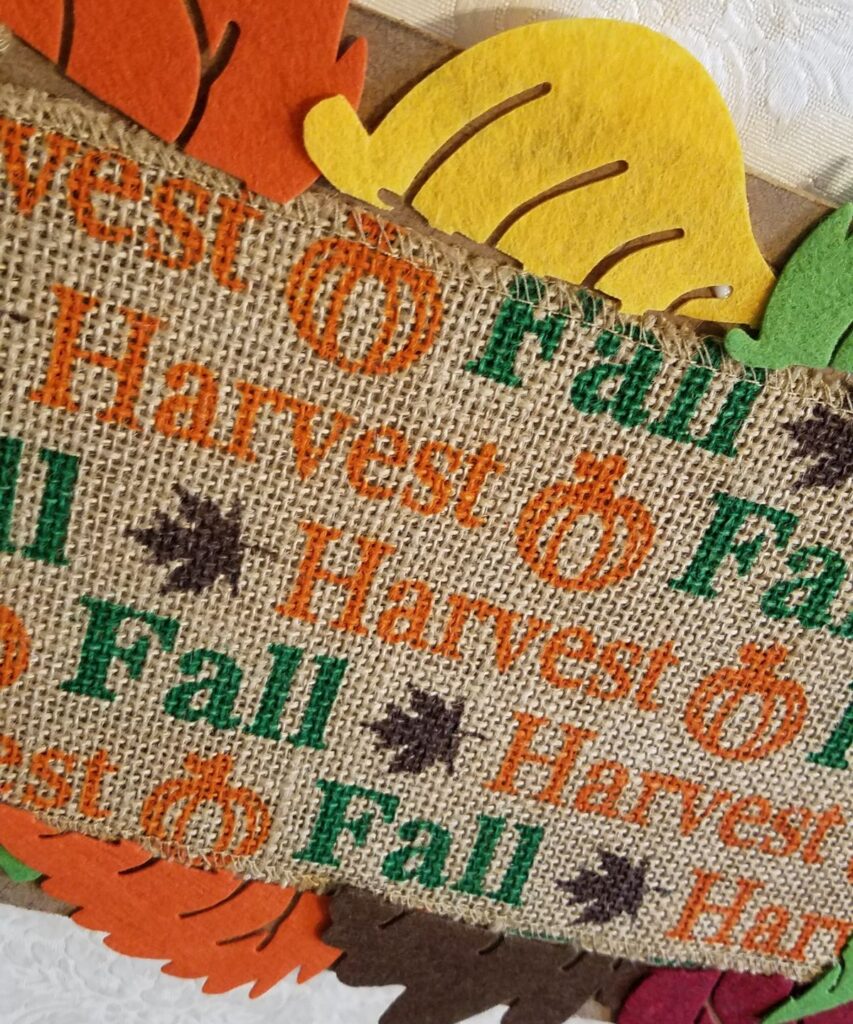 Harvest burlap printed ribbon