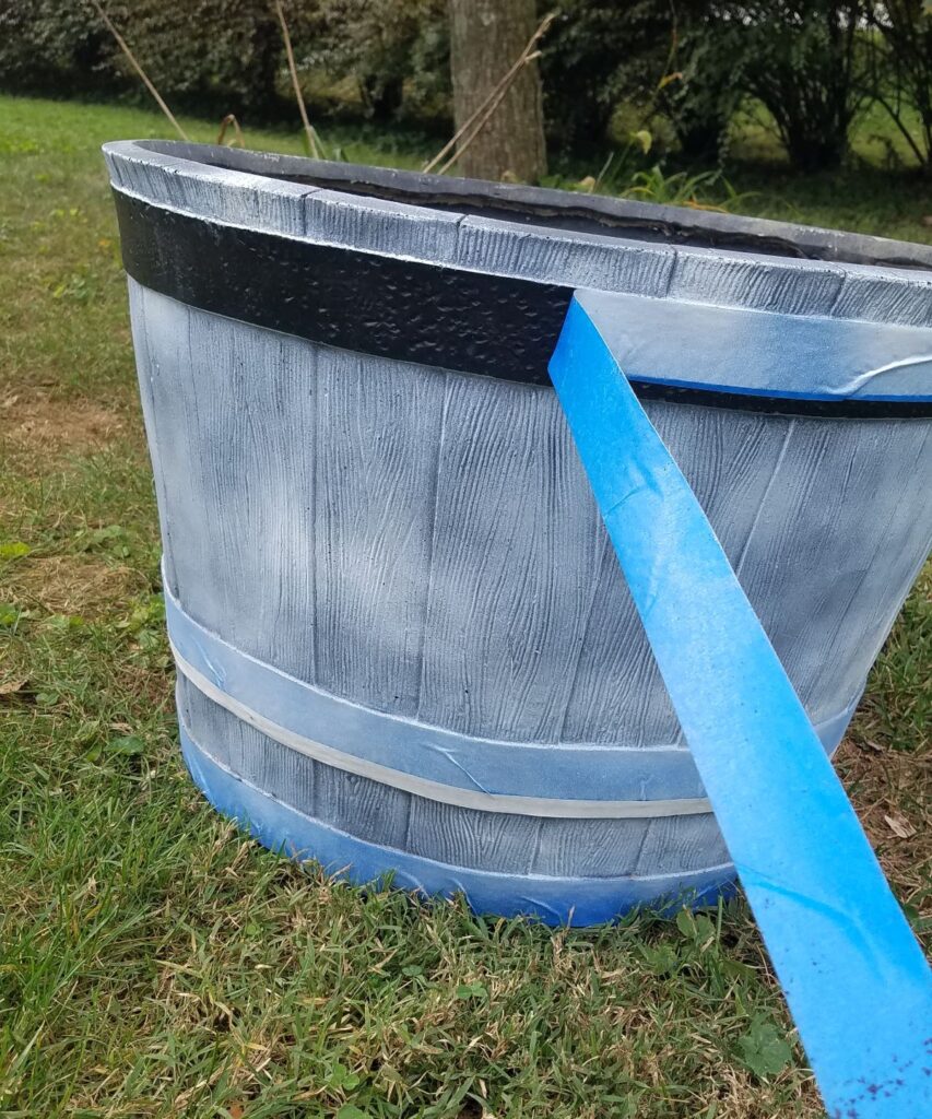 pulling blue painters tape off