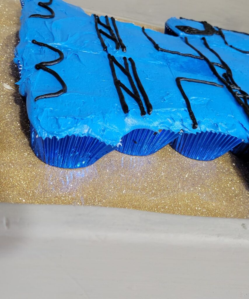 blue foil cupcake liners