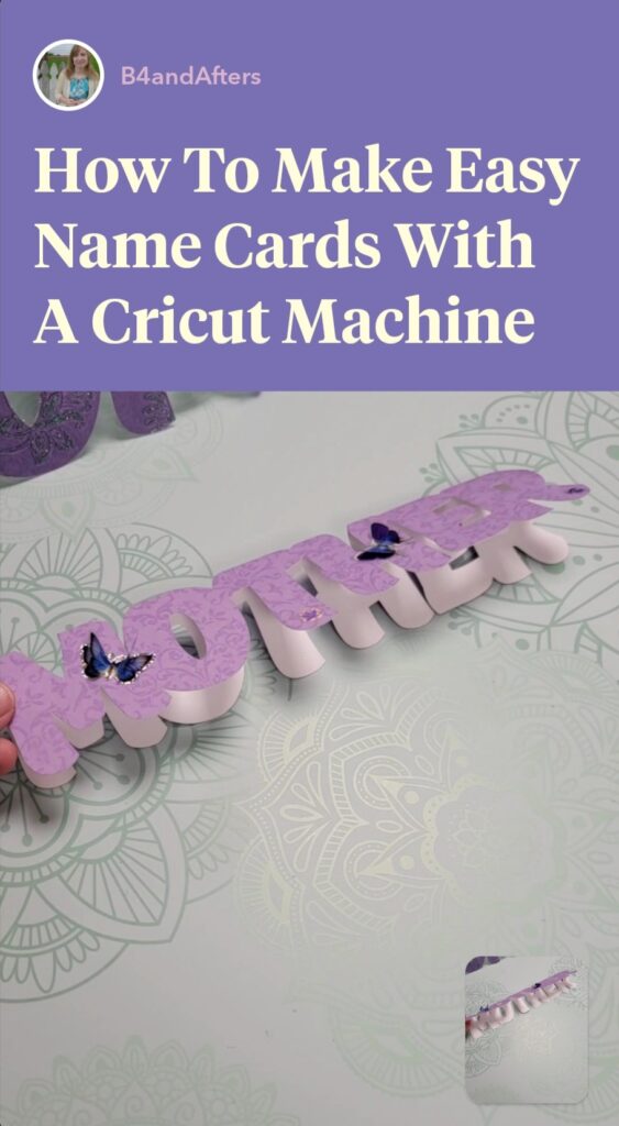 purple Mother Name card on Cricut machine