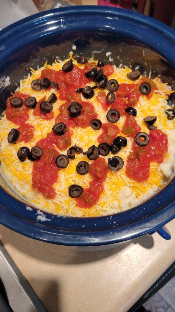 cheese salsa black olives