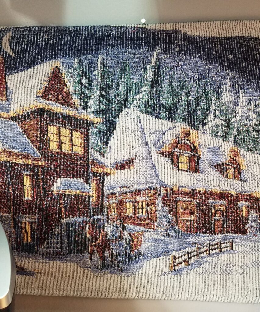 winter placemat as wall decor