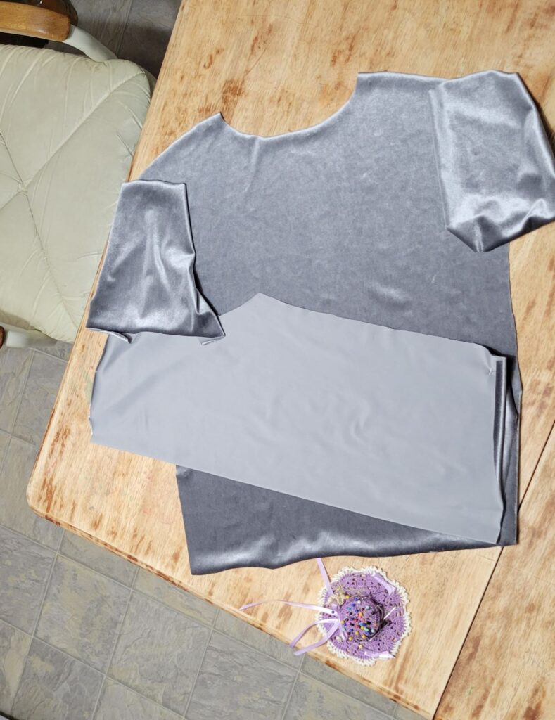 silver velvet shirt pieces