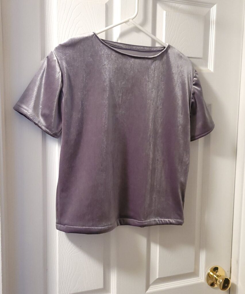 silver gray velvet shirt