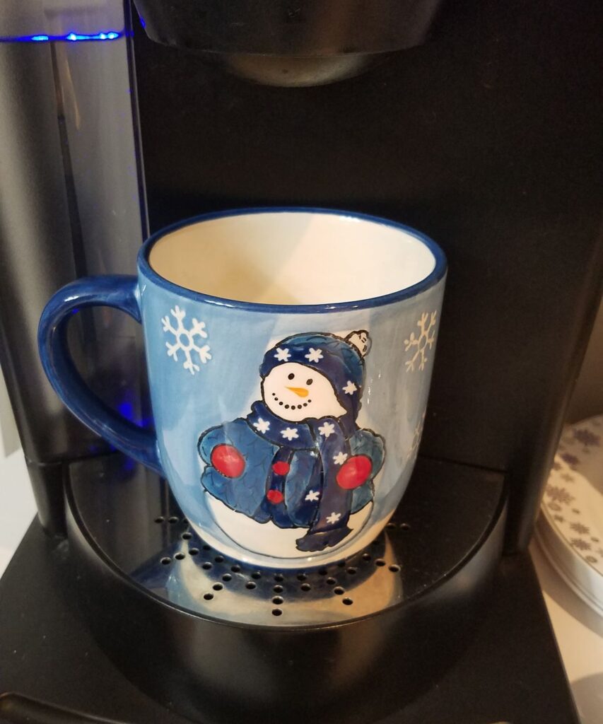 snowman coffee mug