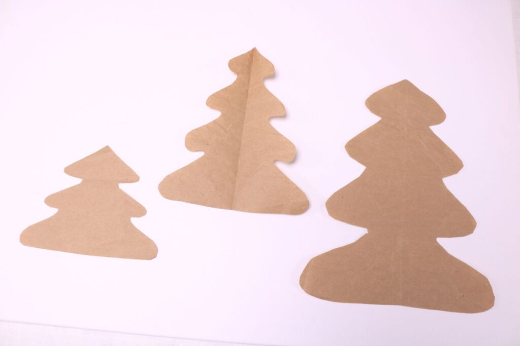 brown paper Christmas tree cutouts