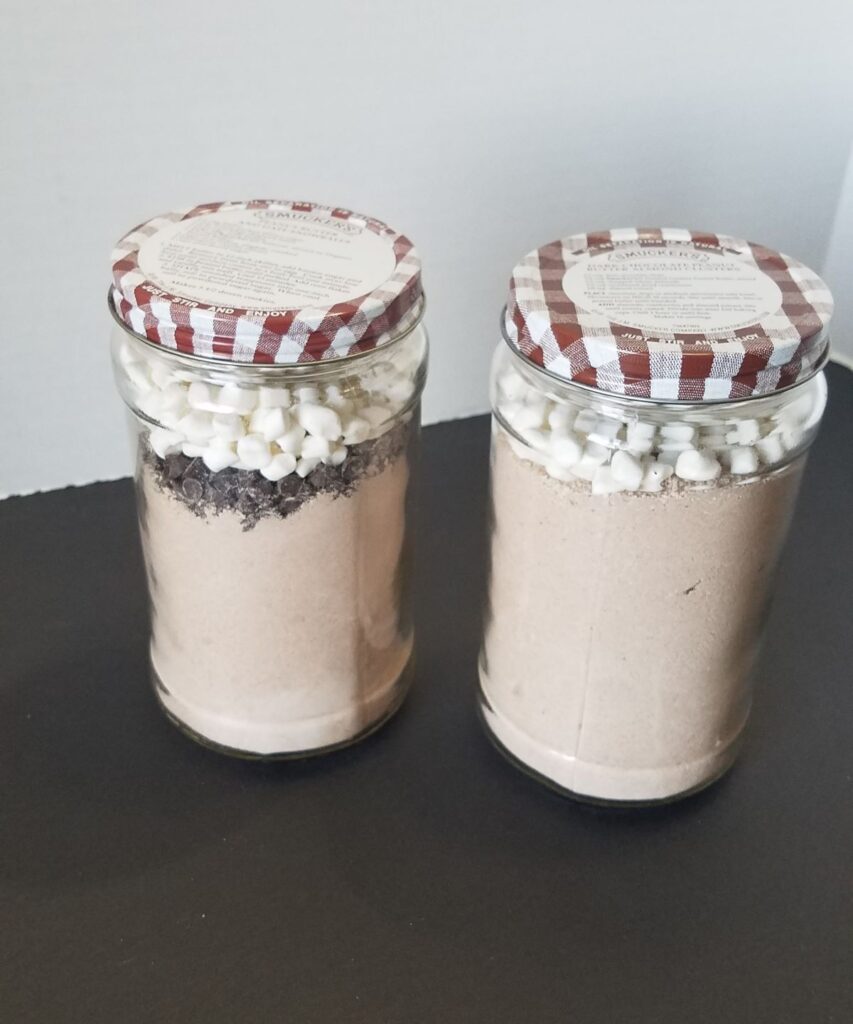 coffee creamer in peanut butter jars