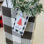 black and white checkered gift