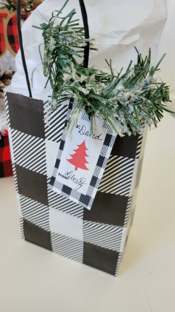 black and white checkered gift