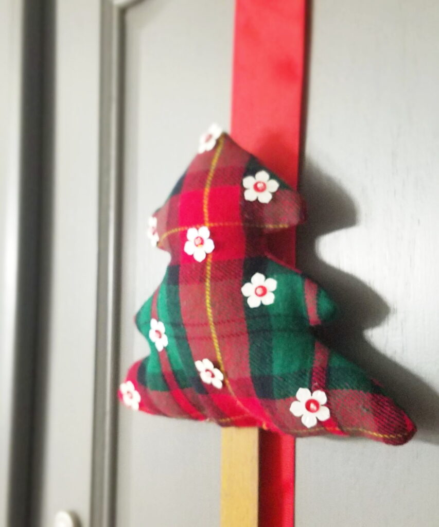 small fabric plaid Christmas tree
