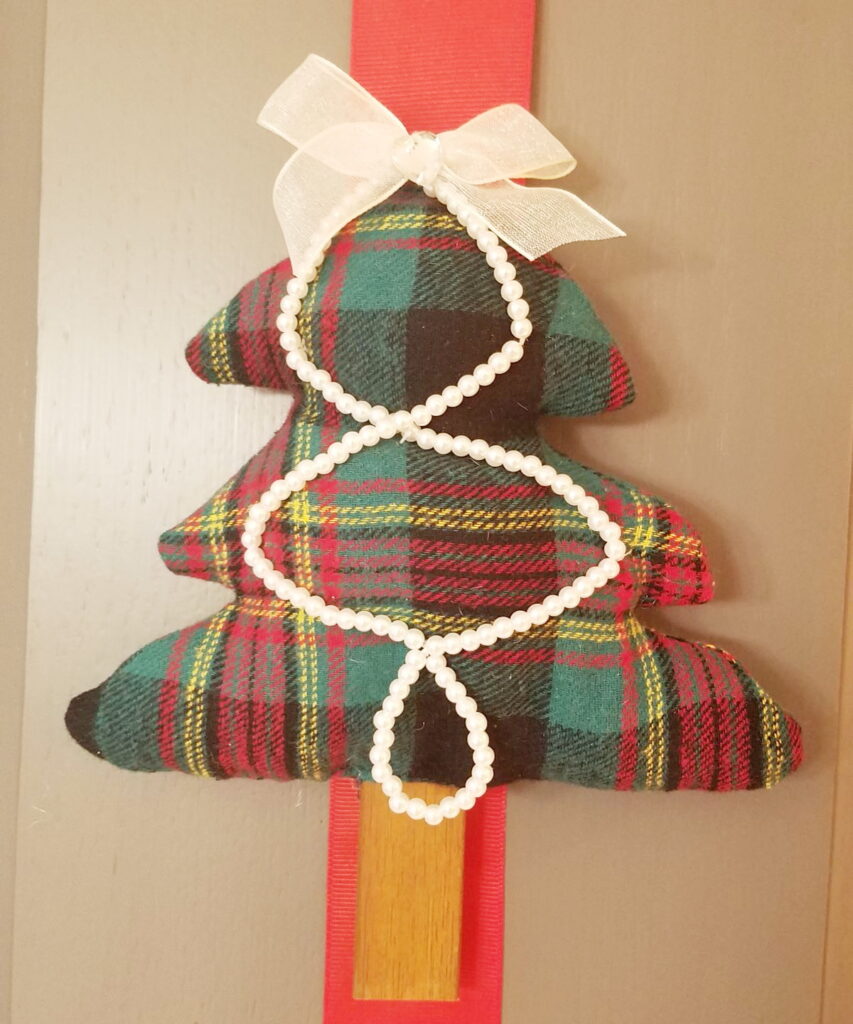 mini plaid Christmas tree fabric