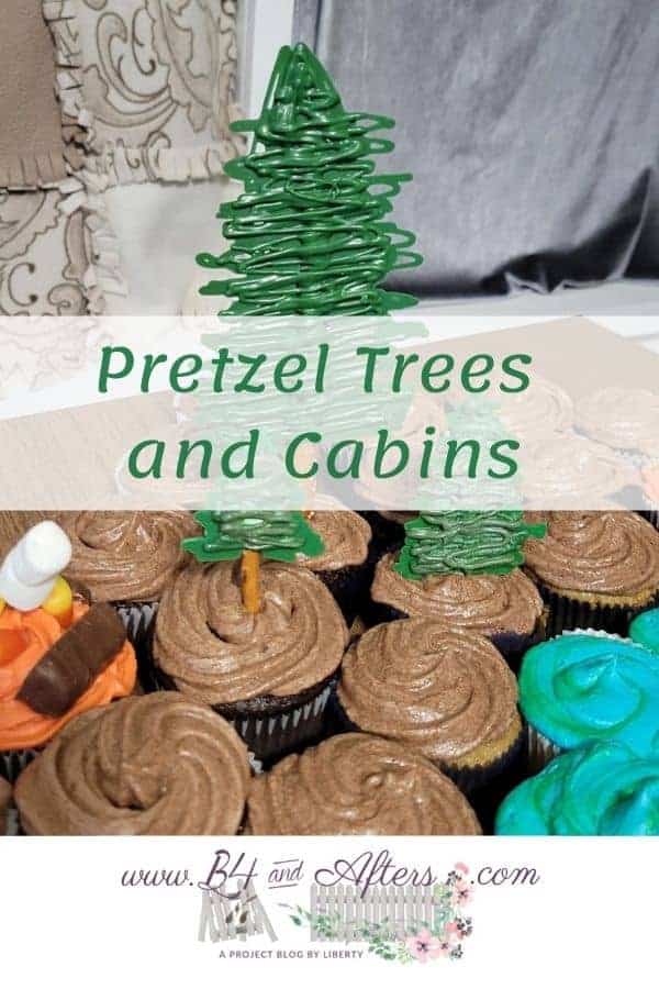 pretzel trees on cupcakes