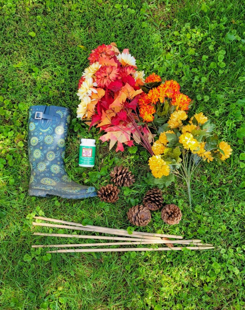 supplies for rain boot arrangement