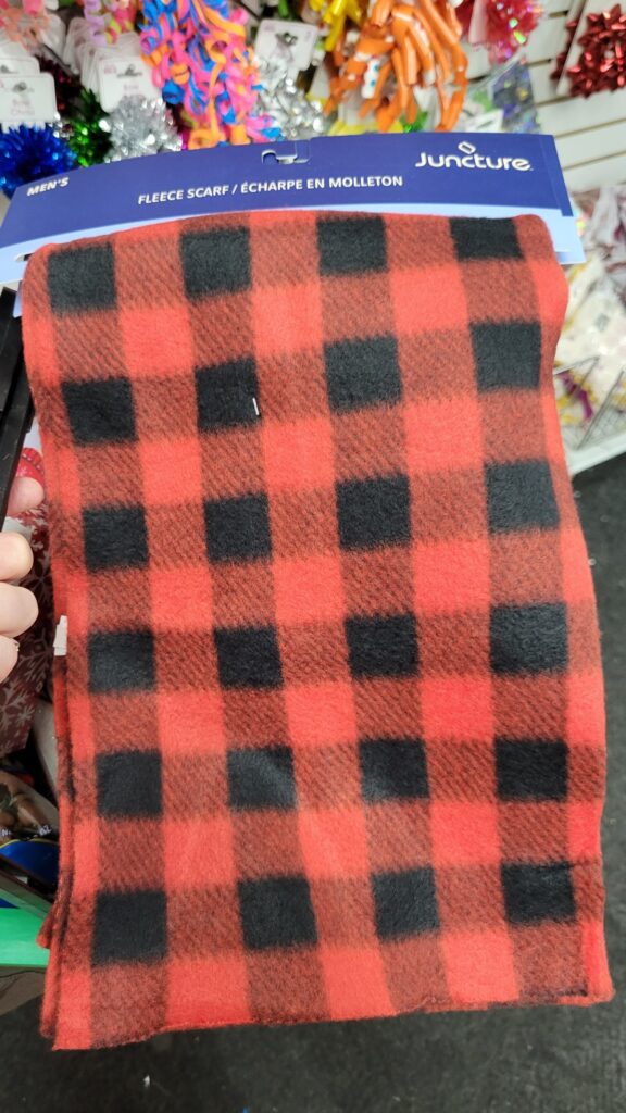 red and black flannel scarf