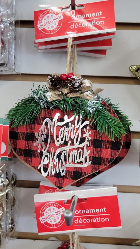 christmas buffalo plaid ornament