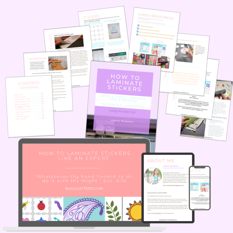 How to Make Laminated Stickers With a Cricut B4 and Afters