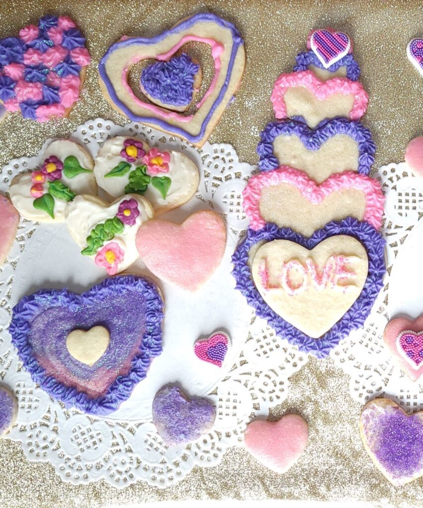 heart shaped cookies.