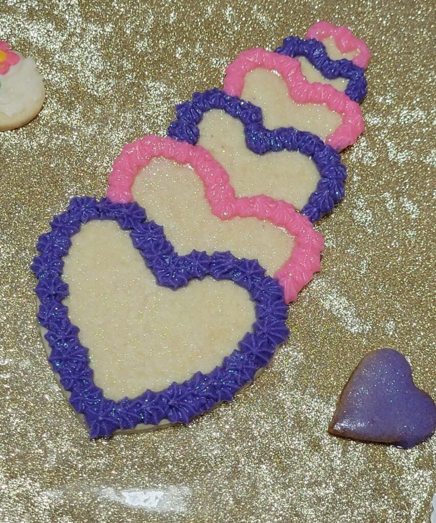 several heart cookies