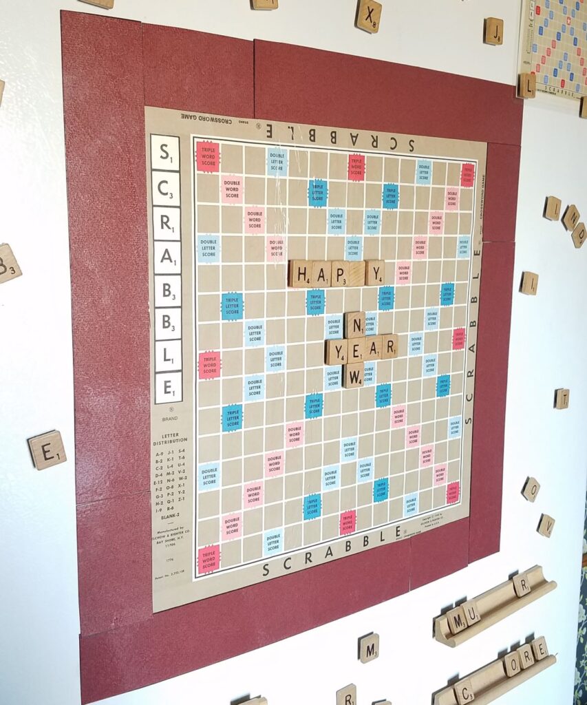 My magnetized fridge Scrabble game