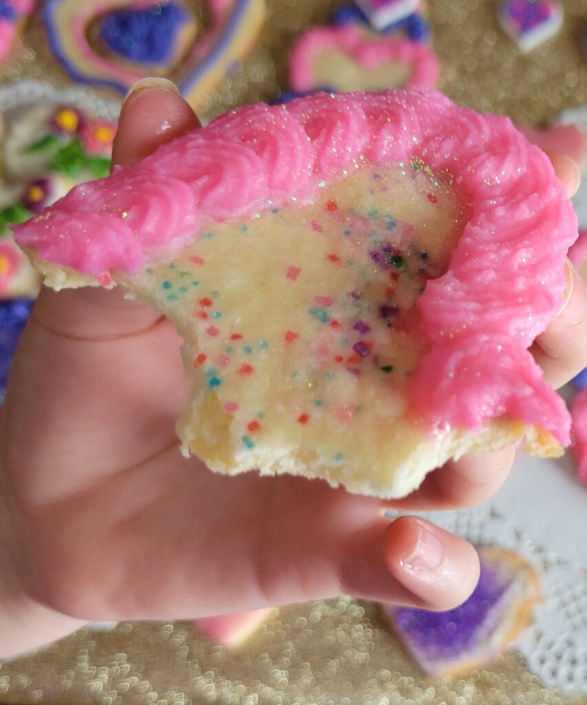 partly eaten heart cookie