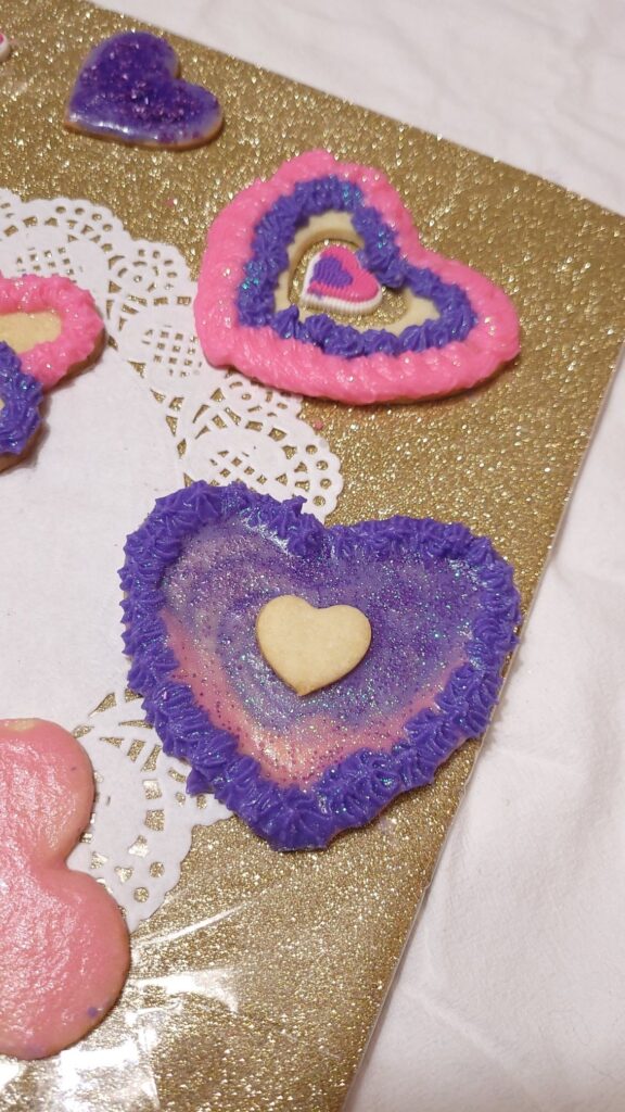 purple heart shaped cookies