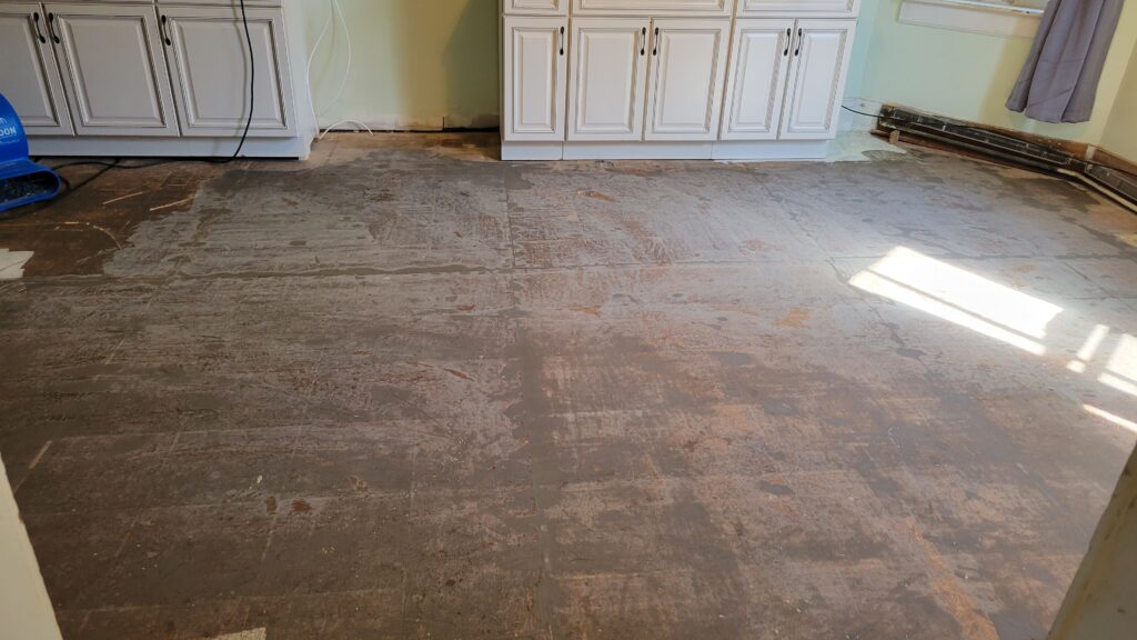 ugly kitchen subfloor