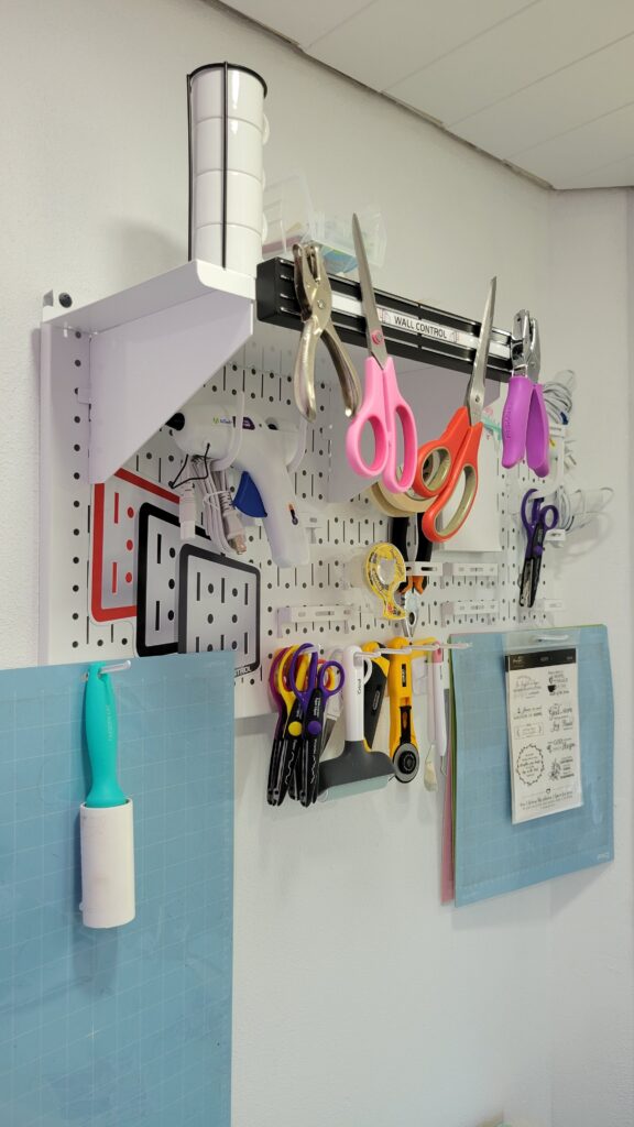quick and easy craft room organization with Wall Control system