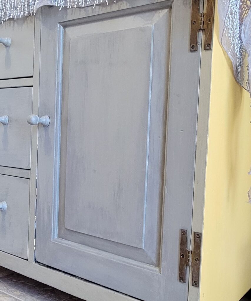 door on painted hutch