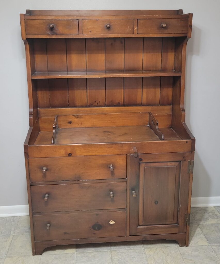 stained wood hutch