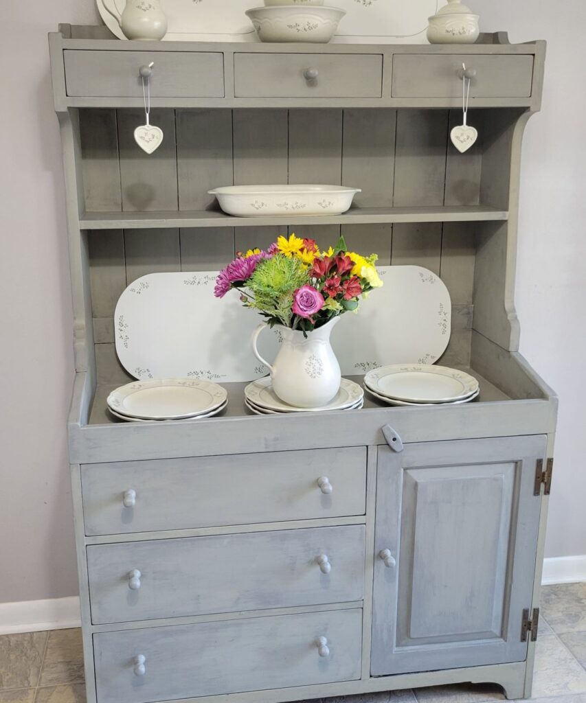painted gray hutch