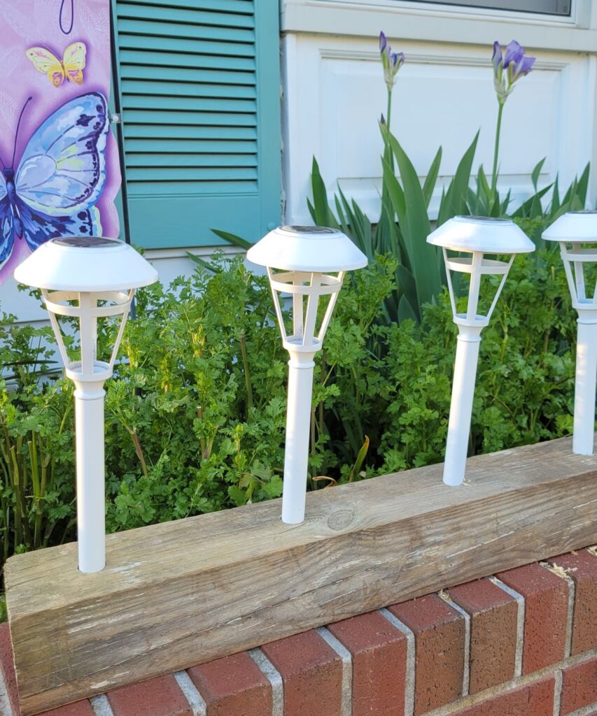 pretty white painted solar lights