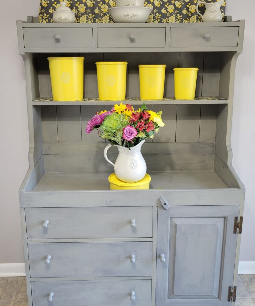 beautiful gray hutch