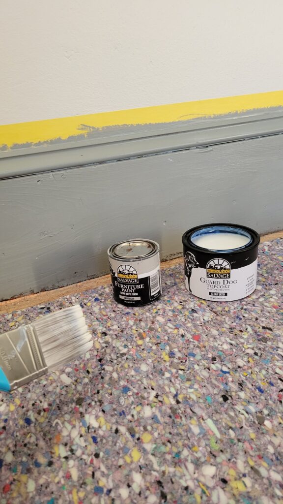 gray baseboard paint