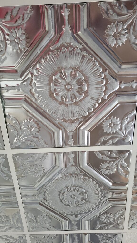 hand painted tin ceiling