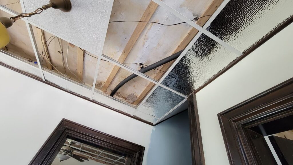 unfinished drop ceiling