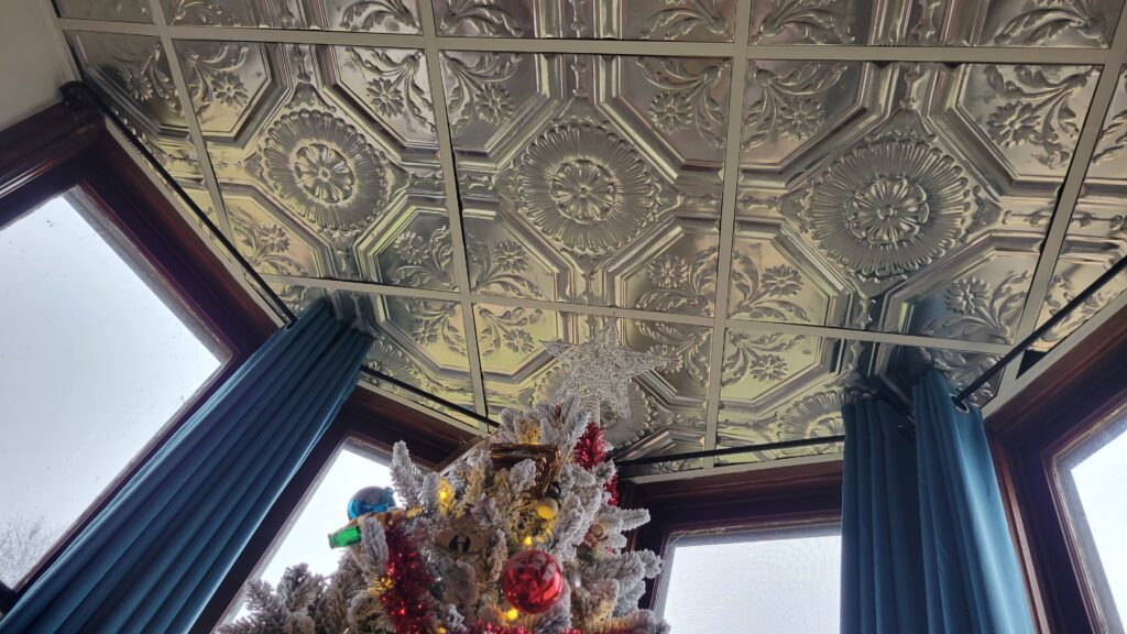 painted tin ceiling