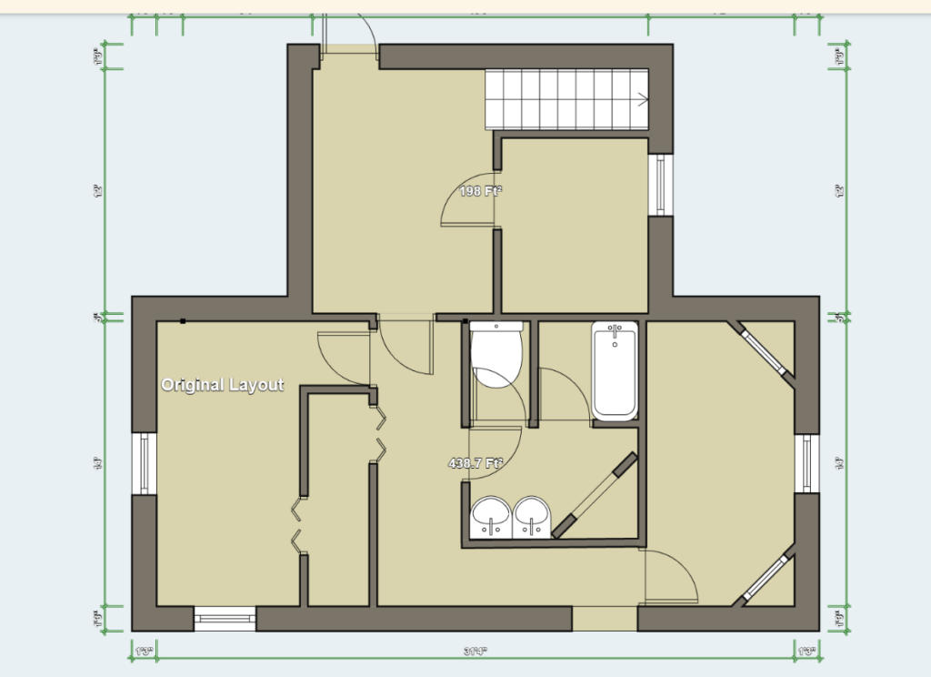 Bathroom layout before