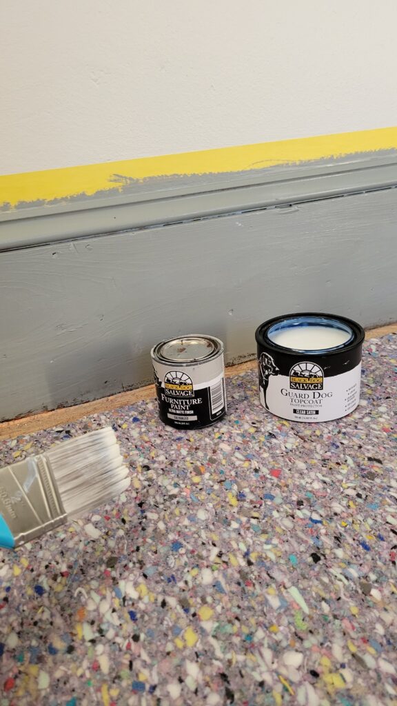 painted baseboard with Black Dog Salvage furniture paint
