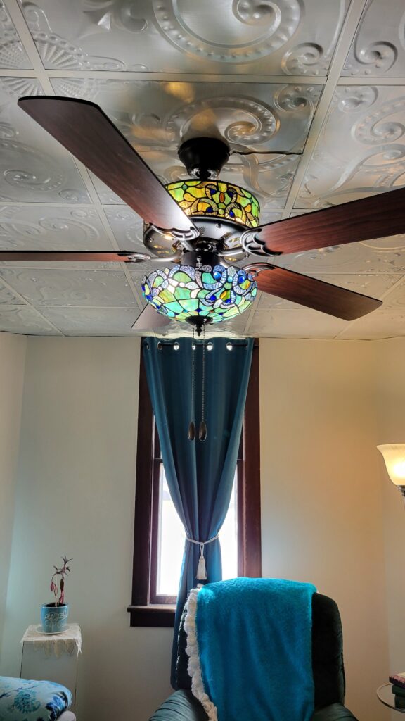 stained glass ceiling fan