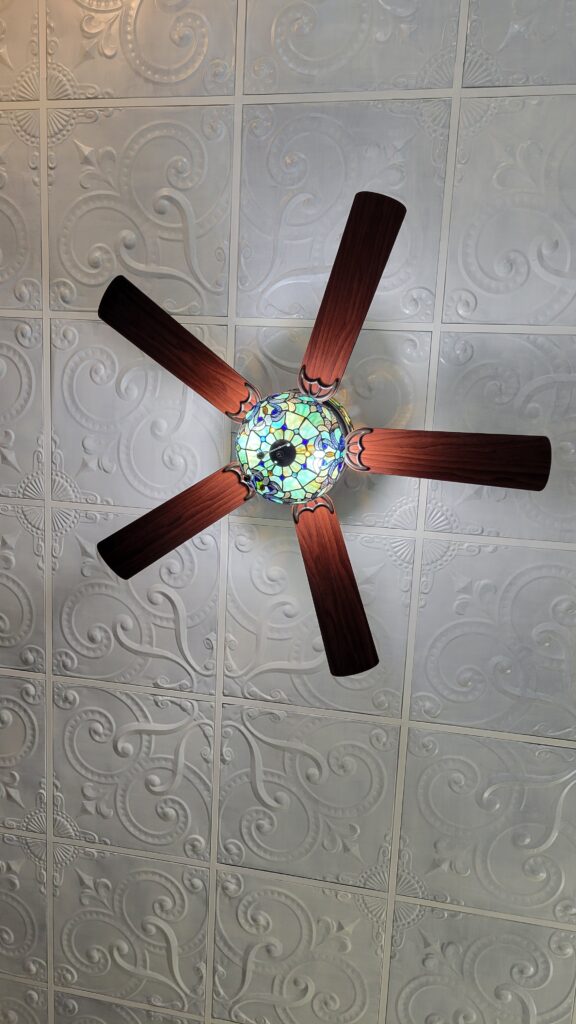 stained glass ceiling fan