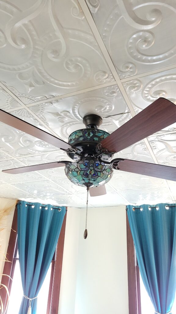 stained glass ceiling fan light