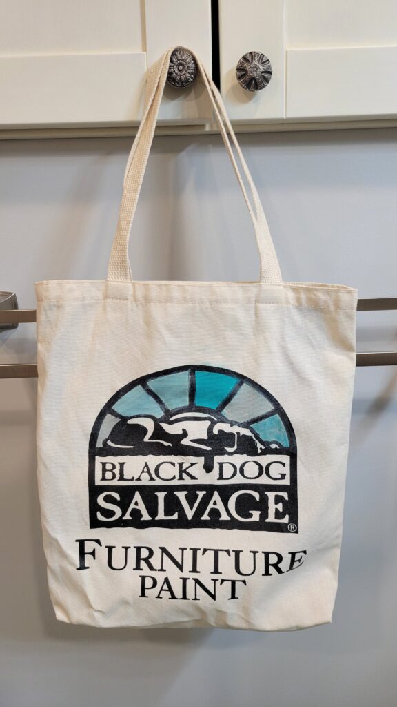 black dog salvage tote