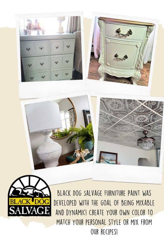 various paint projects using Black Dog Salvage Furniture Paint